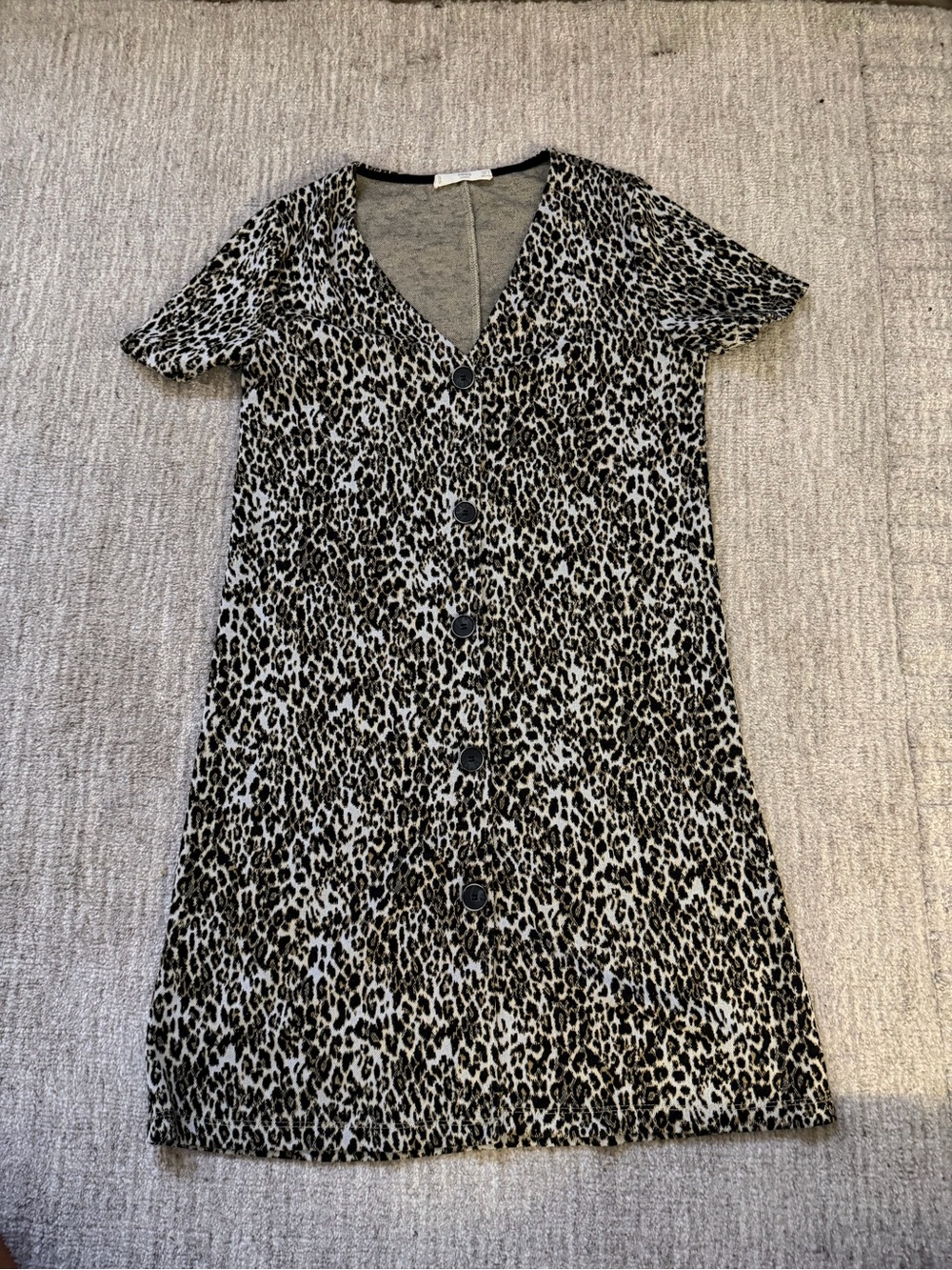 Mango Womens Brown Animal Print T-Shirt Dress Size M